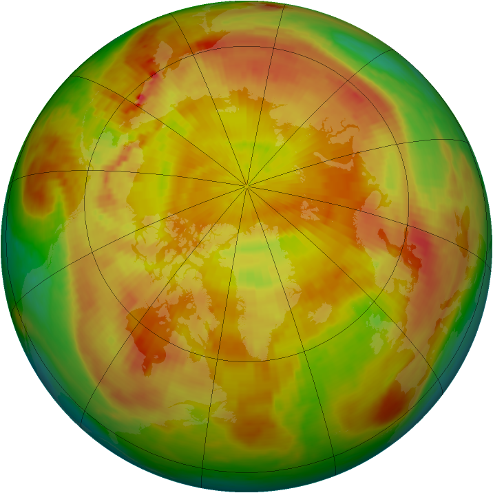 Arctic ozone map for 29 April 1981